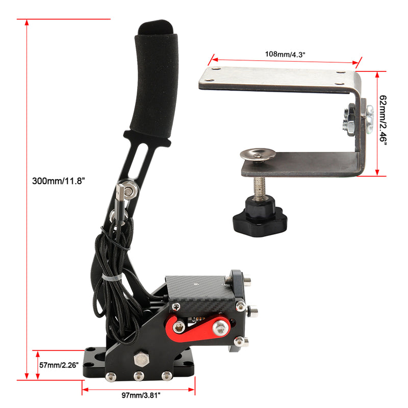 USB Handbrake w Clamp and H Shifter for Logitech G29 Steering Wheel Sim Racing