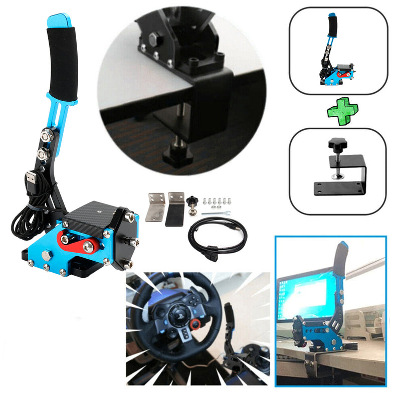 USB Handbrake w Clamp and H Shifter for Logitech G29 Steering Wheel Sim Racing