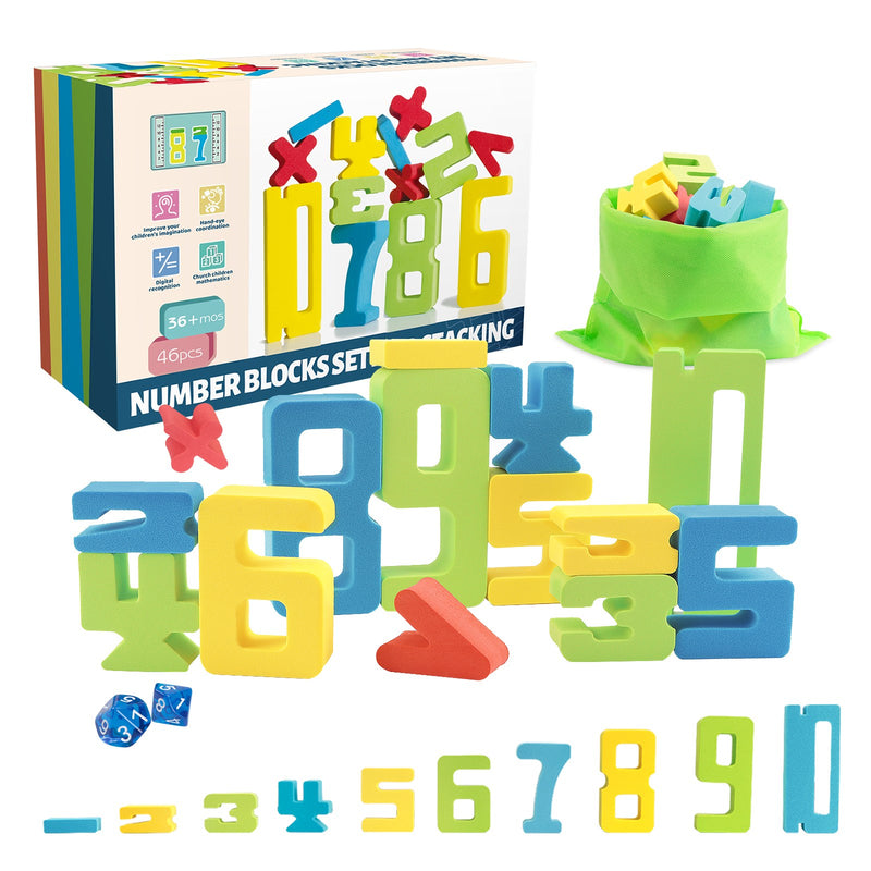 Number Blocks Educational Toys Building Math Balanced Stacking Memory Training