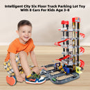 Intelligent City Six Floor Track Parking Lot Toy With 8 Cars For Kids Age 3-8