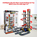 Intelligent City Six Floor Track Parking Lot Toy With 8 Cars For Kids Age 3-8
