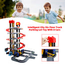 Intelligent City Six Floor Track Parking Lot Toy With 8 Cars For Kids Age 3-8