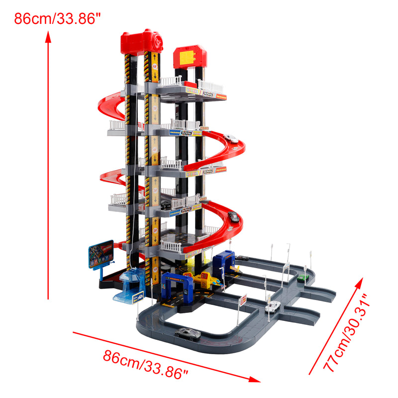 Intelligent City Six Floor Track Parking Lot Toy With 8 Cars For Kids Age 3-8