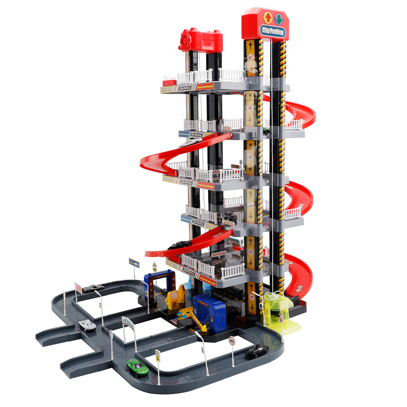 Intelligent City Six Floor Track Parking Lot Toy With 8 Cars For Kids Age 3-8