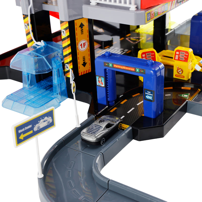 Intelligent City Six Floor Track Parking Lot Toy With 8 Cars For Kids Age 3-8