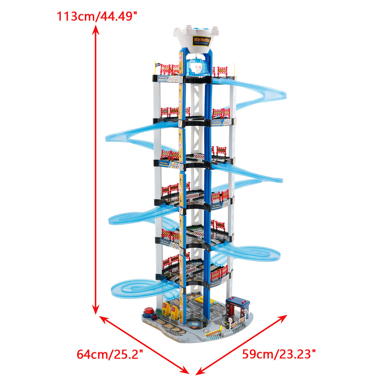Intelligent Electric City Seven Floor Track Parking Lot Toy With 4 Cars For Kid