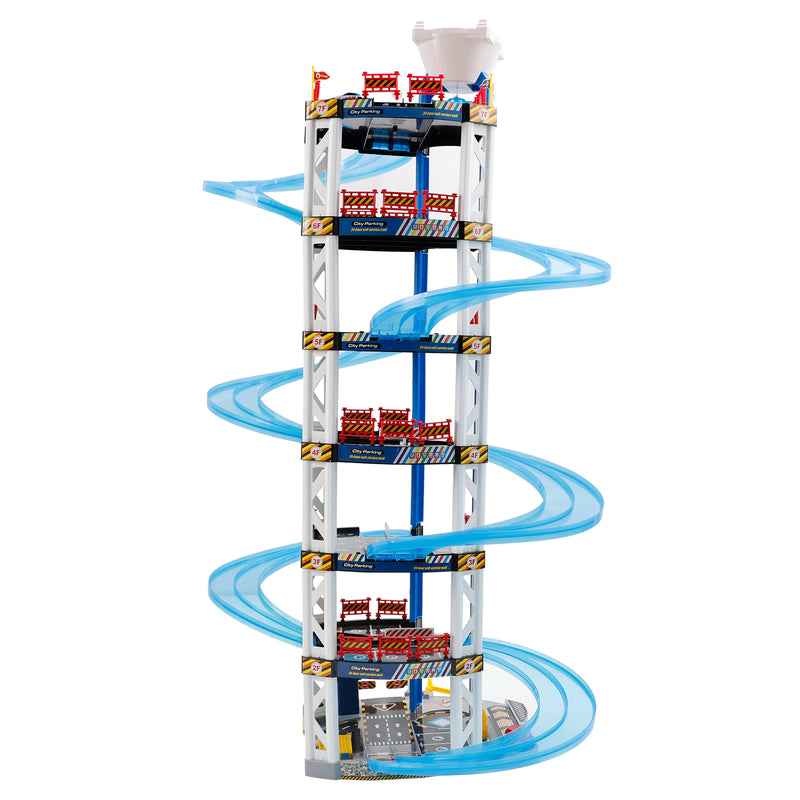Intelligent Electric City Seven Floor Track Parking Lot Toy With 4 Cars For Kid
