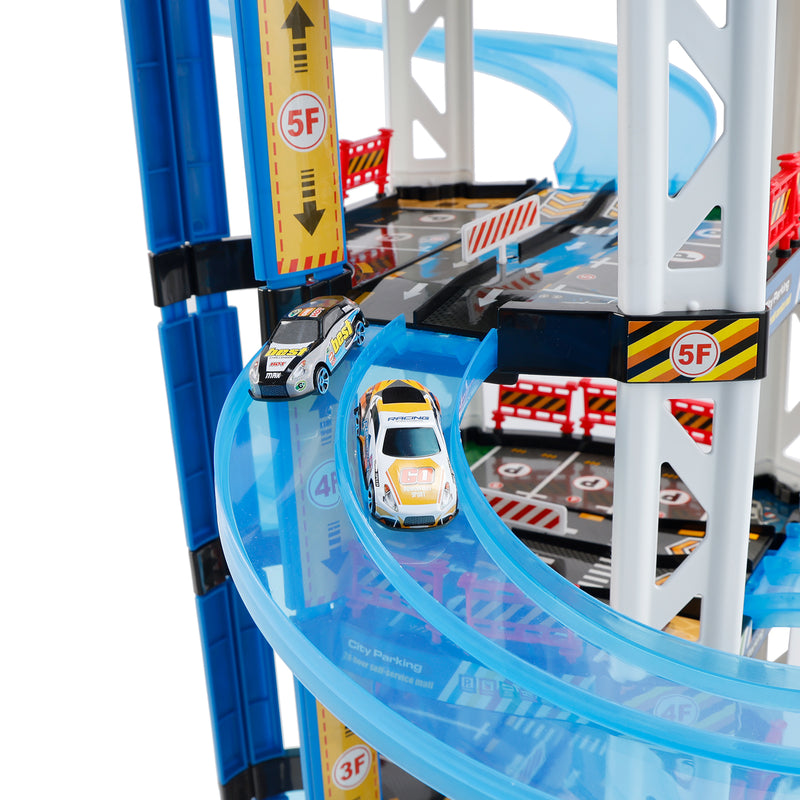 Intelligent Electric City Seven Floor Track Parking Lot Toy With 4 Cars For Kid