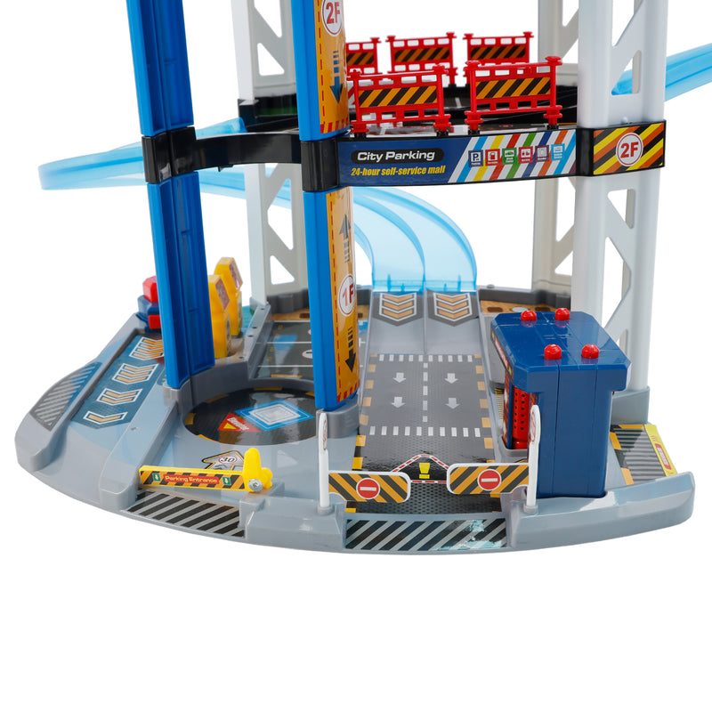 Intelligent Electric City Seven Floor Track Parking Lot Toy With 4 Cars For Kid