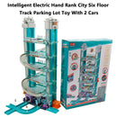 Intelligent Electric Hand Rank City Six Floor Track Parking Lot Toy With 2 Cars
