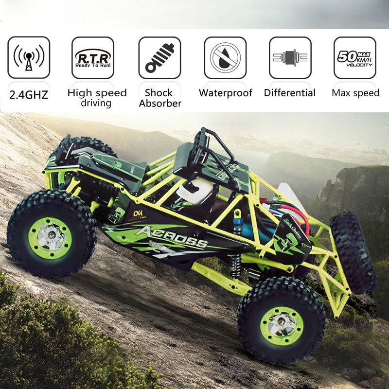 Wltoys 12428 1/12 Scale 2.4G 4WD Electric Brushed Crawler RTR RC Car Gift
