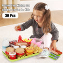 30 Pcs Play Food Pretend Toys Kitchen Set Pretend Food Children Toy Set For Kids