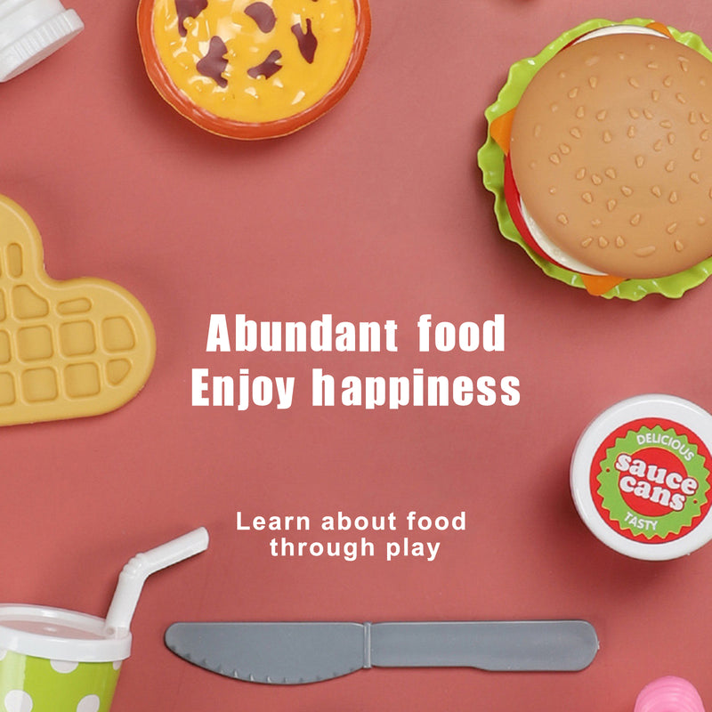30 Pcs Play Food Pretend Toys Kitchen Set Pretend Food Children Toy Set For Kids