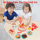 82 Pieces Birthday Cake Toy Play Food Set Plastic Kitchen Cutting Pretend Toys