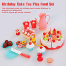 82 Pieces Birthday Cake Toy Play Food Set Plastic Kitchen Cutting Pretend Toys