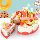 82 Pieces Birthday Cake Toy Play Food Set Plastic Kitchen Cutting Pretend Toys