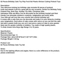 82 Pieces Birthday Cake Toy Play Food Set Plastic Kitchen Cutting Pretend Toys