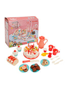 82 Pieces Birthday Cake Toy Play Food Set Plastic Kitchen Cutting Pretend Toys