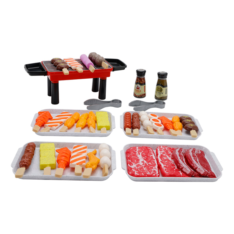36Pcs BBQ Pretend Play Food Toy Grill Set Barbeque Kitchen Cooking Tools Toys