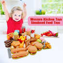Western Kitchen Toys Simulated Food Toys Burger Pizza Children Pretend Toy Set