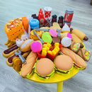 Western Kitchen Toys Simulated Food Toys Burger Pizza Children Pretend Toy Set