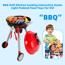 BBQ Grill Kitchen Cooking Interactive Sizzle Light Pretend Food Toys For Kid