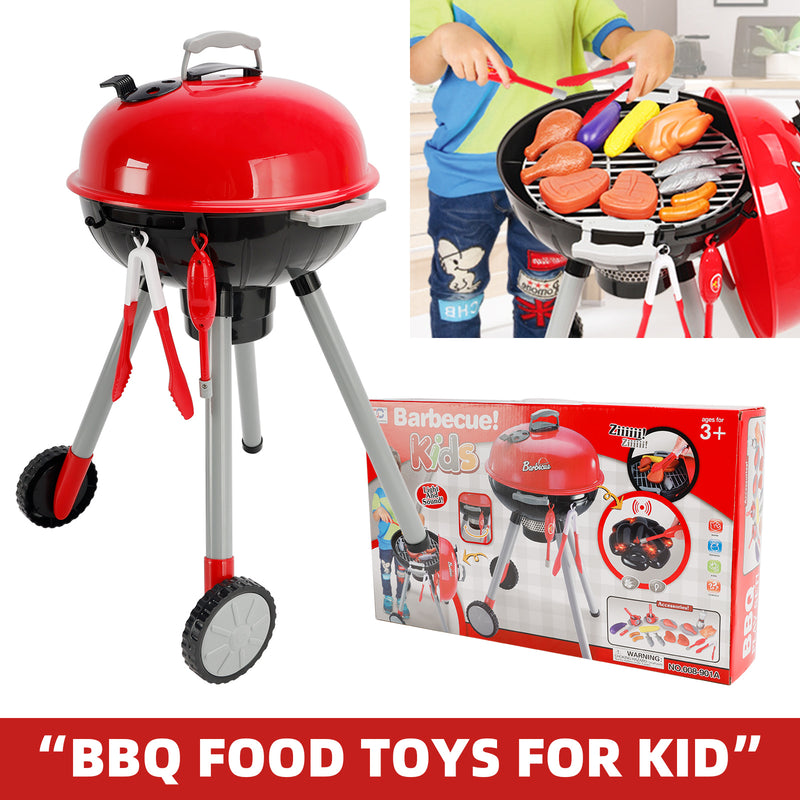 BBQ Grill Kitchen Cooking Interactive Sizzle Light Pretend Food Toys For Kid