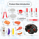 BBQ Grill Kitchen Cooking Interactive Sizzle Light Pretend Food Toys For Kid