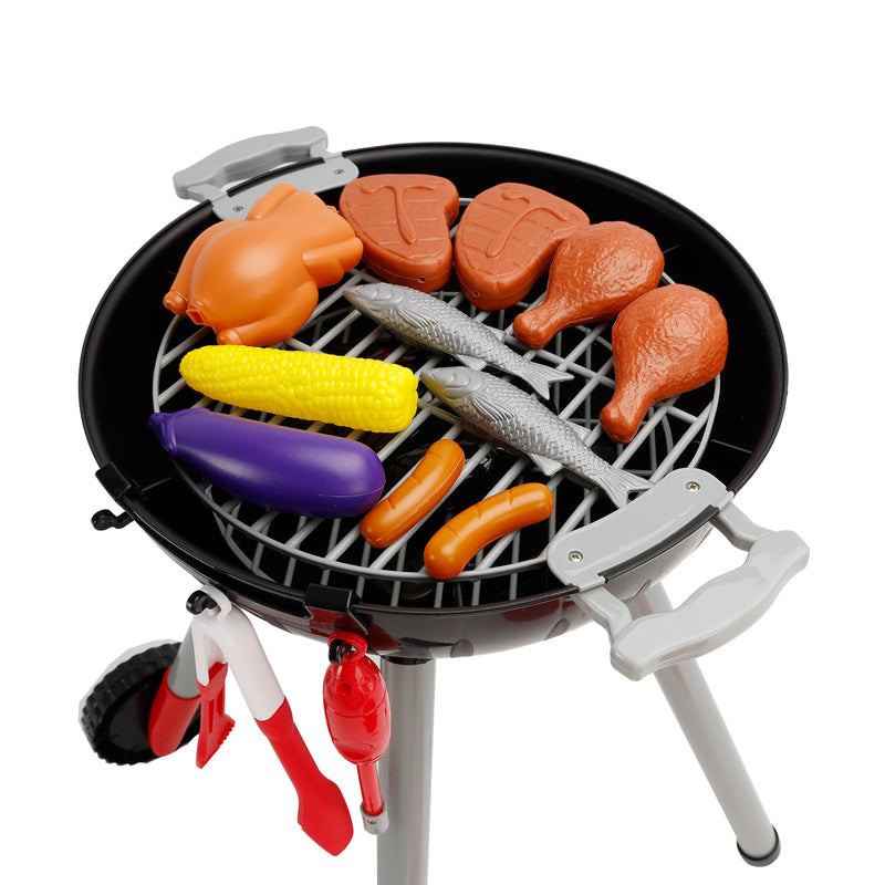 BBQ Grill Kitchen Cooking Interactive Sizzle Light Pretend Food Toys For Kid