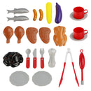 BBQ Grill Kitchen Cooking Interactive Sizzle Light Pretend Food Toys For Kid