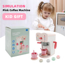 Simulation Pink Coffee Machine Play Kitchen Dishes Set Pretend Toy Kid Gift