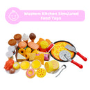 56Pcs Western Kitchen Simulated Food Toys Burger Pizza Children Pretend Toy Set