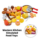 56Pcs Western Kitchen Simulated Food Toys Burger Pizza Children Pretend Toy Set