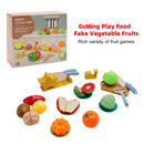 21Pcs Cutting Play Food Pretend Food Fake Food Vegetable Fruits Toys Set For Kid