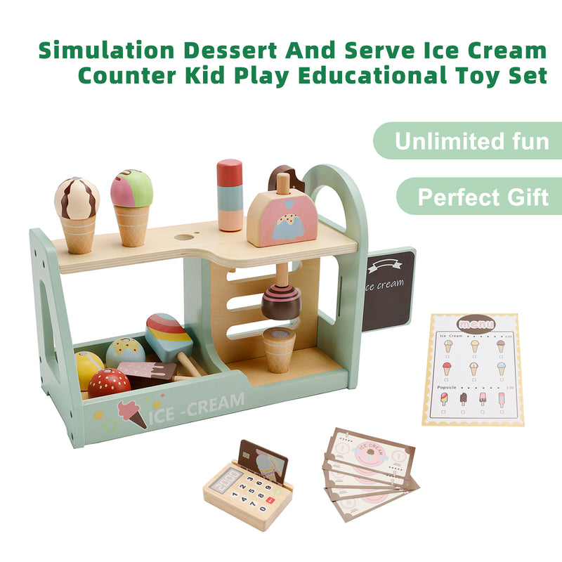 Simulation Dessert And Serve Ice Cream Counter Kid Play Educational Toy Set