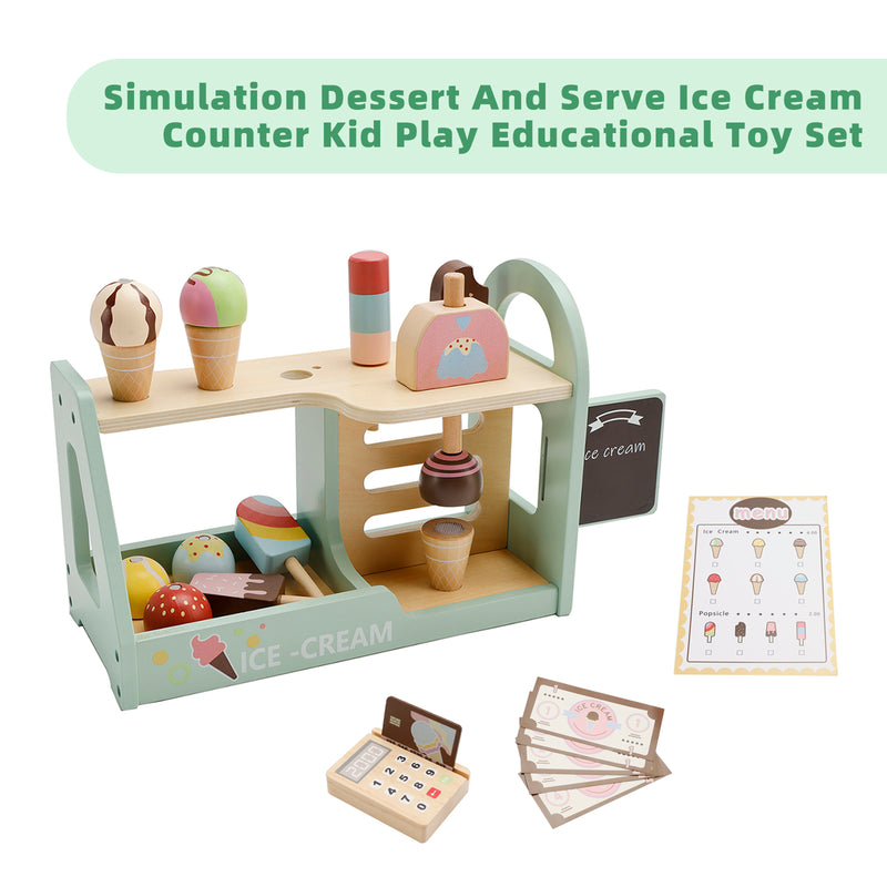 Simulation Dessert And Serve Ice Cream Counter Kid Play Educational Toy Set
