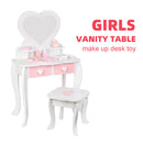 Kids Girls Vanity Table Children Dressing Mirror Make Up Desk Toy Play Gift Set