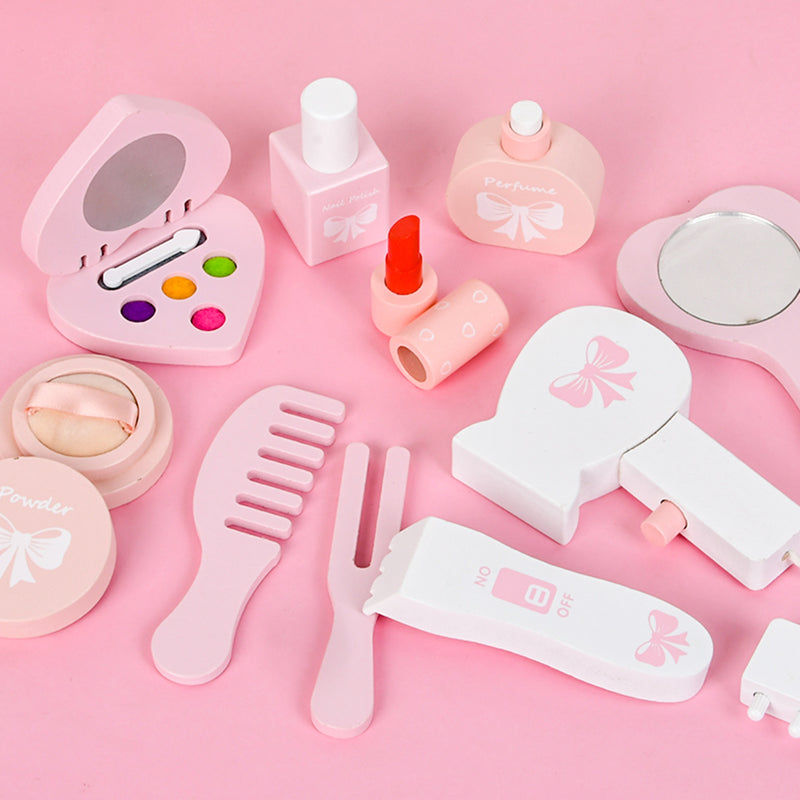 Kids Girls Vanity Table Children Dressing Mirror Make Up Desk Toy Play Gift Set