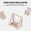 3 Story Wooden Doll House With Balcony 23 Accessories Toy Gift For 3 +Years Kids