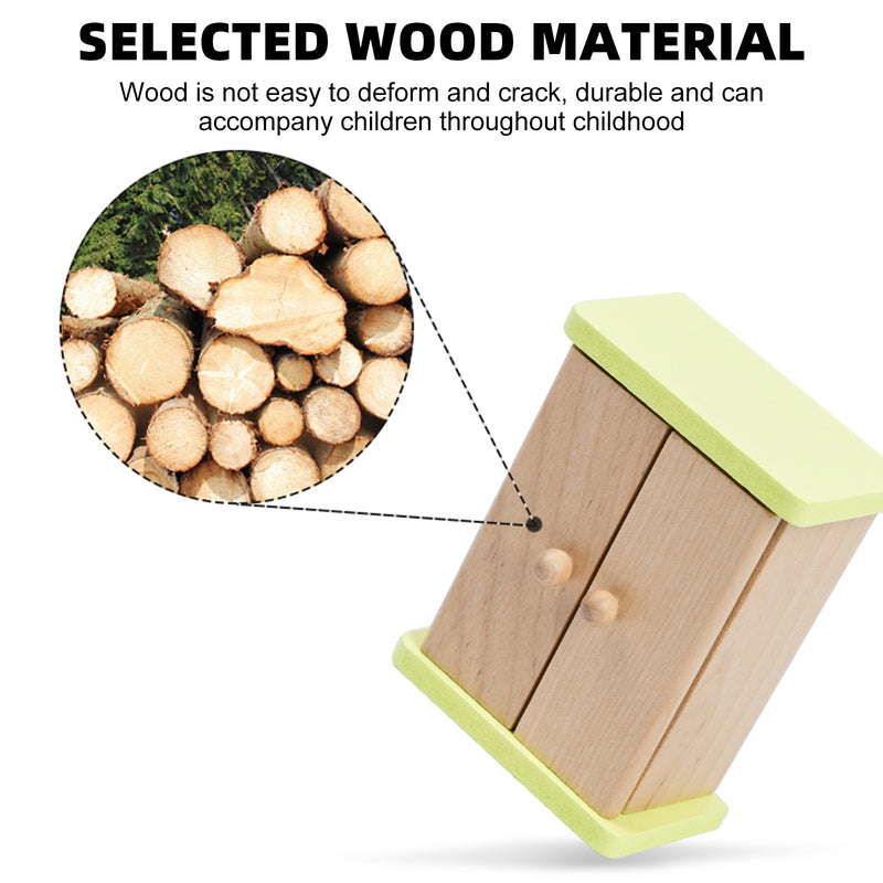 3 Story Wooden Doll House With Balcony 23 Accessories Toy Gift For 3 +Years Kids