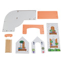 3 Story Wooden Doll House With Balcony 23 Accessories Toy Gift For 3 +Years Kids