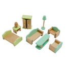 3 Story Wooden Doll House With Balcony 23 Accessories Toy Gift For 3 +Years Kids