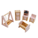 3 Story Wooden Doll House With Balcony 23 Accessories Toy Gift For 3 +Years Kids