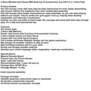 3 Story Wooden Doll House With Balcony 23 Accessories Toy Gift For 3 +Years Kids