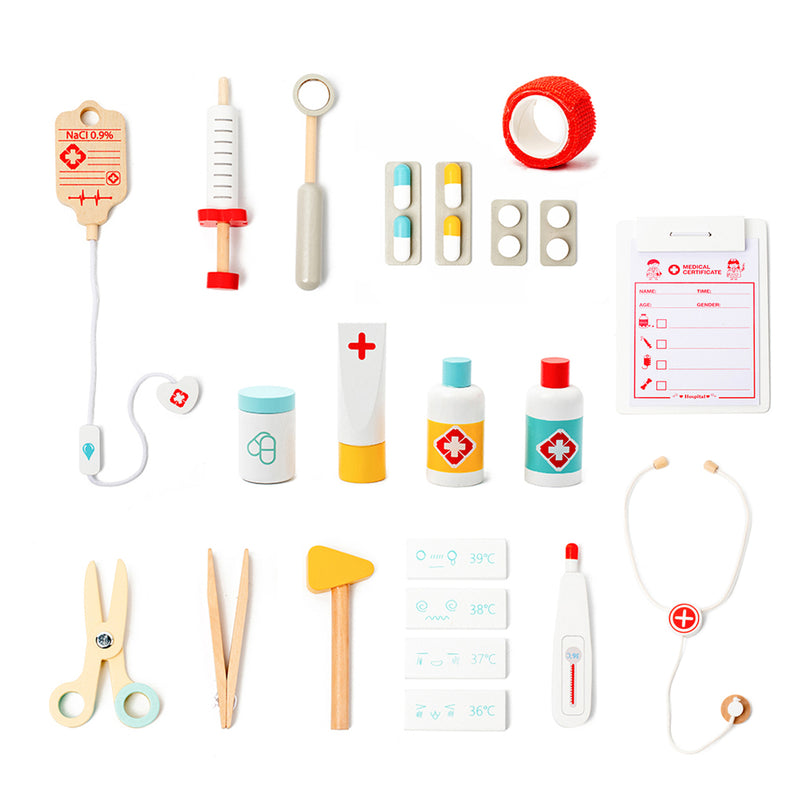 Kid Pretend Medical Clinic Stand Simulation Toy Set With 22 Accessories Ages 3+