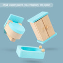 2 Story Blue Wooden Doll House With 16 Accessories Toy Gift For 3 +Years Kids