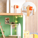 3Story Wooden Lighting Doll House With Balcony 20 Accessories Toy For 3+Year Kid