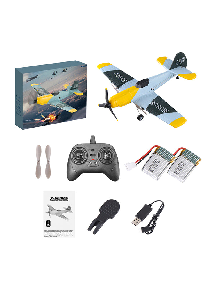 RC Plane 3Channel BF-109 Airplane Toys 2.4GHZ 6-Axis Gyro Plane With 2 Batteries