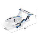 RC Plane For Water Land & Air Aircraft 3Ch Remote With 2 Batteries 2.4Ghz Blue