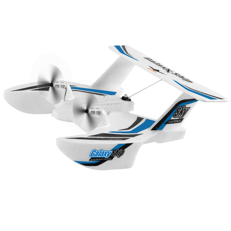 RC Plane For Water Land & Air Aircraft 3Ch Remote With 2 Batteries 2.4Ghz Blue